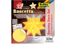 Bascetta 800/0707 Lot de 128 feuilles de papier transparent 7,5 x 7,5 cm, 115 g/m², diametre de l'etoile env. 10 cm, avec instru