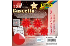 820/0707 Bascetta Lot de 128 feuilles de papier transparent 7,5 x 7,5 cm 115 g/m² Diametre de l'etoile bricolee env. 10 cm, avec