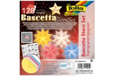Bascetta 898/0707 - Kit de Bricolage en Forme d'etoiles, Papier Transparent, 7,5 x 7,5 cm, 4 x 32 Feuilles, Taille Finie des eto