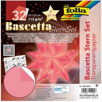 826/2020 Bascetta Lot de 32 feuilles de papier transparent, 20 x 20 cm, 115 g/m², diametre de l'etoile bricolee env. 30 cm, avec