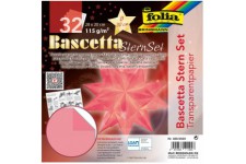 826/2020 Bascetta Lot de 32 feuilles de papier transparent, 20 x 20 cm, 115 g/m², diametre de l'etoile bricolee env. 30 cm, avec