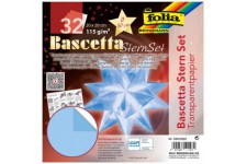 830/2020 Bascetta Lot de 32 feuilles de papier transparent, 20 x 20 cm, 115 g/m², diametre de l'etoile bricolee : env