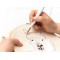 23411 Punch Needle Set complet de 8 pieces avec cadre a  broderie, mointain, aiguille a  punch, outil d'enfilage et laine, blanc