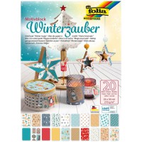 49049 Lot de 20 feuilles de papier a  lettre Motif hivernal 270 g/m² Env. 24 x 34 cm