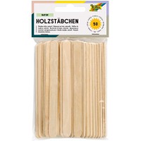 2287 Lot de 50 batonnets en bois naturel Env. 11,4 x 1 x 0,2 cm Avec extremites arrondies Ideal pour decorer, bricoler ou appren