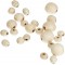 22977 Lot de 84 perles en bois de 84 tailles differentes pour travaux manuels colliers et bracelets 2 cordes de 85 cm chacune