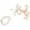 22977 Lot de 84 perles en bois de 84 tailles differentes pour travaux manuels colliers et bracelets 2 cordes de 85 cm chacune