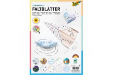 470/2130 Lot de 50 feuilles pliees avec motif imprime DIN A4, 80 g/m², 10 motifs differents, instructions de montage incluses (f