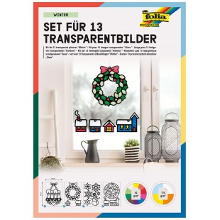 Design Hivernal, Lot de 13 Transparentes, pour realiser des Images de fenetre colorees et des pendentifs pour Arbres et arbustes