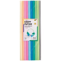 - Lot de 10 crepon Tendance de differentes Couleurs, Chaque Rouleau Mesure Environ 50 x 200 cm, Papier tres elastiqu