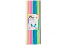 - Lot de 10 crepon Tendance de differentes Couleurs, Chaque Rouleau Mesure Environ 50 x 200 cm, Papier tres elastiqu