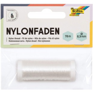 Nylon sur Bobine, Transparent, Environ 0,3 mm x 70 m-Charge maximale : 2,5 kg-Fil a Peine Visible ideal pour Les Mo