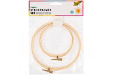23403 Lot de 2 Cadres de Broderie Ronds en Bois de 10 et 15 cm de diametre pour Fixer Le Tissu Lors de travaux de Poi