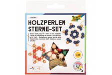 22521 - Kit de Perles Classic » avec 160 Boules en Bois et Une Ficelle doree pour Faire des etoiles et des pendentifs