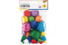 50311 50311 - Lot de 30 pompons Sparkling Rainbow - Differentes tailles et couleurs - Ideal pour les loisirs creatif