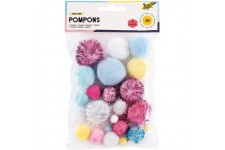 50312 - Pompons « Unicorn », 30 Petites Boules moelleuses Assorties dans differentes Tailles et Couleurs, ideal pour
