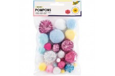 50312 - Pompons « Unicorn », 30 Petites Boules moelleuses Assorties dans differentes Tailles et Couleurs, ideal pour