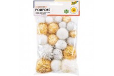 50313 50313 Lot de 30 pompons a paillettes X-Mas Assortiment de tailles et de couleurs assorties Ideal pour les tra