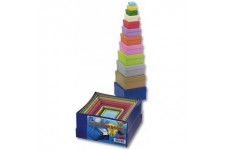 - 3109 - Boites cadeaux en carton, carrees et colorees - 12 pieces de differentes tailles et couleurs