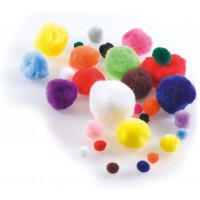 50109 - Pompons, 100 Pieces, Assortis