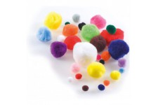 50109 - Pompons, 100 Pieces, Assortis