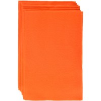 520440 - Feutre de Bricolage avec Laine Fine de qualite superieure, 10 Feuilles, 150 g/m², 20 x 30 cm, Orange, Finition sans Col