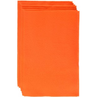 520440 - Feutre de Bricolage avec Laine Fine de qualite superieure, 10 Feuilles, 150 g/m², 20 x 30 cm, Orange, Finition sans Col