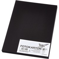 Feuilles cartonnees 300 g/m², Format A4, noir, Carton, noir, 50 Bogen