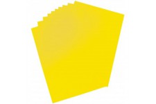 CARTON FLUO 48X68 380G JAUNE FEUILLES DESSIN 