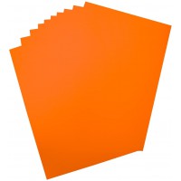 CARTON FLUO 48X68 380G ORANGE FEUILLES DESSIN 