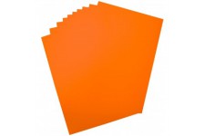 CARTON FLUO 48X68 380G ORANGE FEUILLES DESSIN 