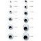 750007 - Oeil de Mort avec pupille Mobile Blanc, Rond env. 7 mm - Ideal pour la Fabrication de Figurines et d'anima