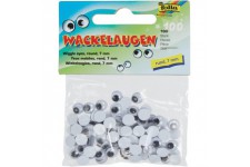 750007 - Yeux, Rond, 7 mm, 100 pieces, Blanc