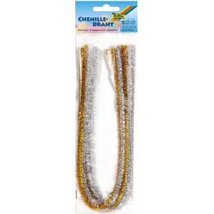 - Lot de 10 Fils Chenille dores Diametre : 8 mm et 50 cm de Long-Ideal pour Les Enfants pour bricoler des Animaux, des Figurines