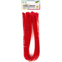 - Lot de 10 Fils Chenille Rouge Vif-Diametre : 8 mm-Longueur : 50 cm-Ideal pour Les Enfants-pour bricoler des Animaux, des Figur