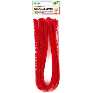 - Lot de 10 Fils Chenille Rouge Vif-Diametre : 8 mm-Longueur : 50 cm-Ideal pour Les Enfants-pour bricoler des Animaux, des Figur