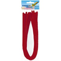 611106 Lot de 10 Fils Chenille Rouge fonce, diametre 8 mm et Longueur 50 cm, ideal pour Les Enfants pour bricoler de