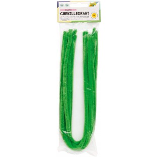 611116 Lot de 10 Fils Chenille Vert Clair, diametre 8 mm et Longueur 50 cm, ideal pour Les Enfants pour Le Bricolage