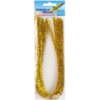 77865 Lot de 10 fils chenille dores, diametre 8 mm et longueur 50 cm, ideal pour les enfants pour bricoler et concevoir des anim