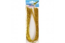 77865 Lot de 10 fils chenille dores, diametre 8 mm et longueur 50 cm, ideal pour les enfants pour bricoler et concev