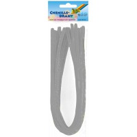 611121 Lot de 10 Fils Chenille Gris Clair de 8 mm et 50 cm de Long-Ideal pour Les Enfants-pour bricoler des Animaux, des Figurin