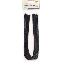 77890 - Fil chenille - 10 pieces en noir, diametre 8 mm et 50 cm de long, ideal pour les enfants pour bricoler et cr