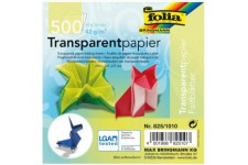 825 feuiilles de Papier Transparent a  Plier 42 g/m2, 500 Feuilles triees en 10 Couleurs, 10 x 10 cm