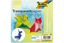 Folia 825 feuiilles de Papier Transparent a  Plier 42 g/m2, 500 Feuilles triees en 10 Couleurs, 15 x 15 cm