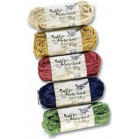 901009 - Raffia Raphia Naturel, 5 Ensemble Je 50 g, Couleurs Assorties