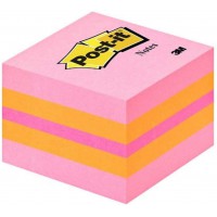 Post-it Mini-cube Notes repositionnables 51 x 51 mm Rose Neon