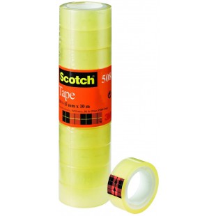 Lot de 10 : Scotch 5081510Ruban adhesif PP transparent, 15mm x 10m, 10rouleaux