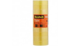 Lot de 10 : Scotch Ruban Adhesif Transparent 508 - 10 Rouleaux - 15mm x 33m - Ruban Adhesif Transparent