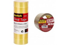 Lot de 8 : Scotch Ruban Adhesif Transparent 508-8 Rouleaux - 19mm x 33m - Ruban Adhesif Transparent a Usage General pour l'Ecole