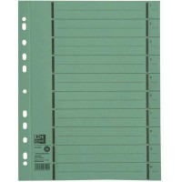 Intercalaires Reference 06456 GN perfore numerotees 1-10 double Motif en carton recycle Vert Lot de 100